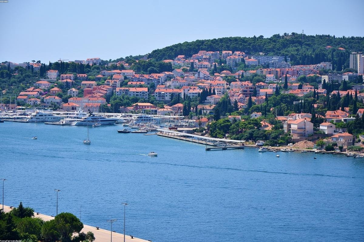 The ancient city of Dubrovnik, Croatia, and the bay