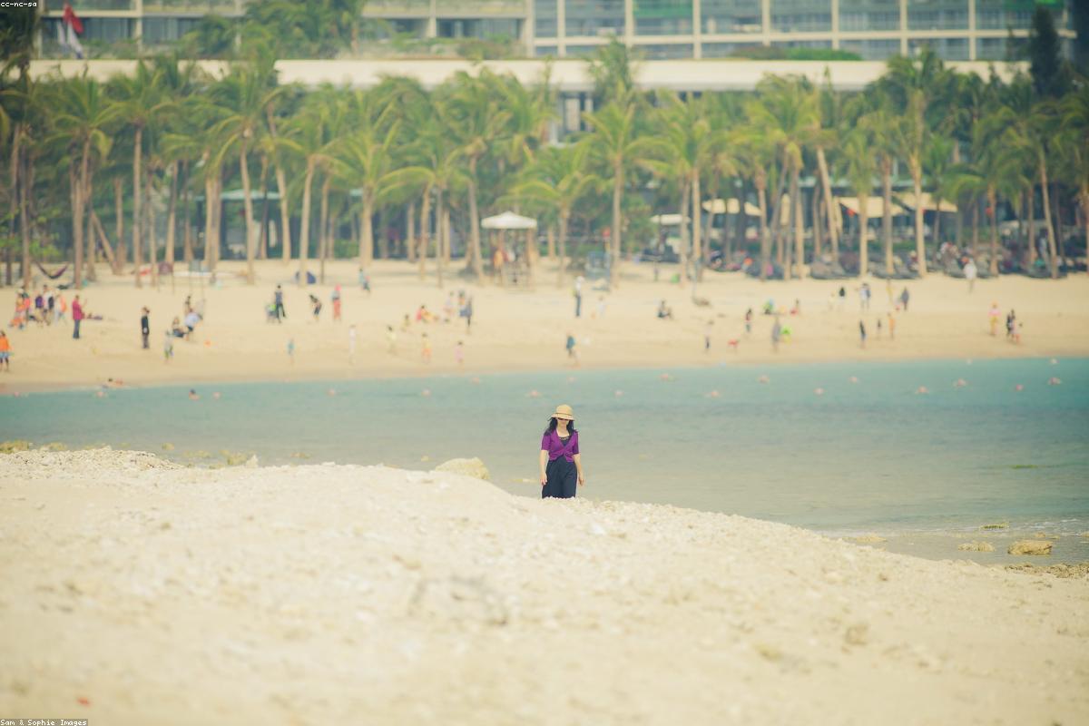 Sanya Coconut Grove Beach and the clear waters of the South China Sea