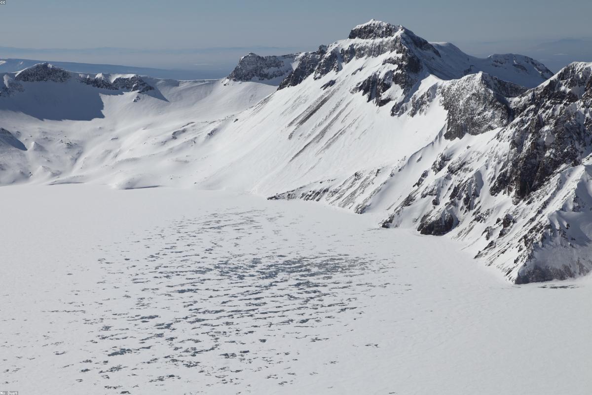 Changbai Mountain's Tianchi Blue Lake and surrounding volcanic rocks
