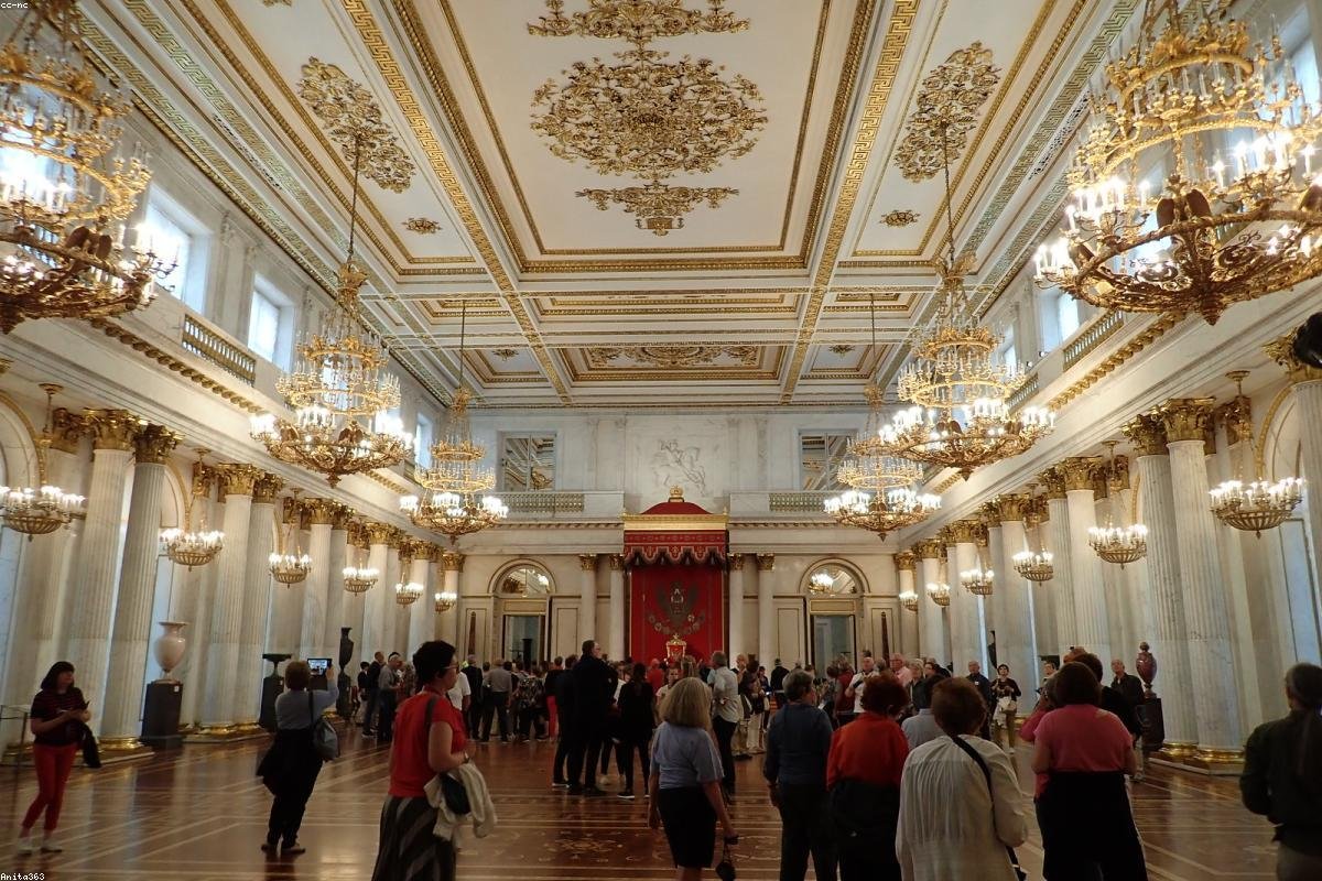 The Winter Palace in St. Petersburg and the Neva River